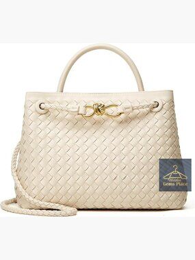 Vegan Leather Woven Tote Bag Shoulder Handbag Summer Beach Travel Tote